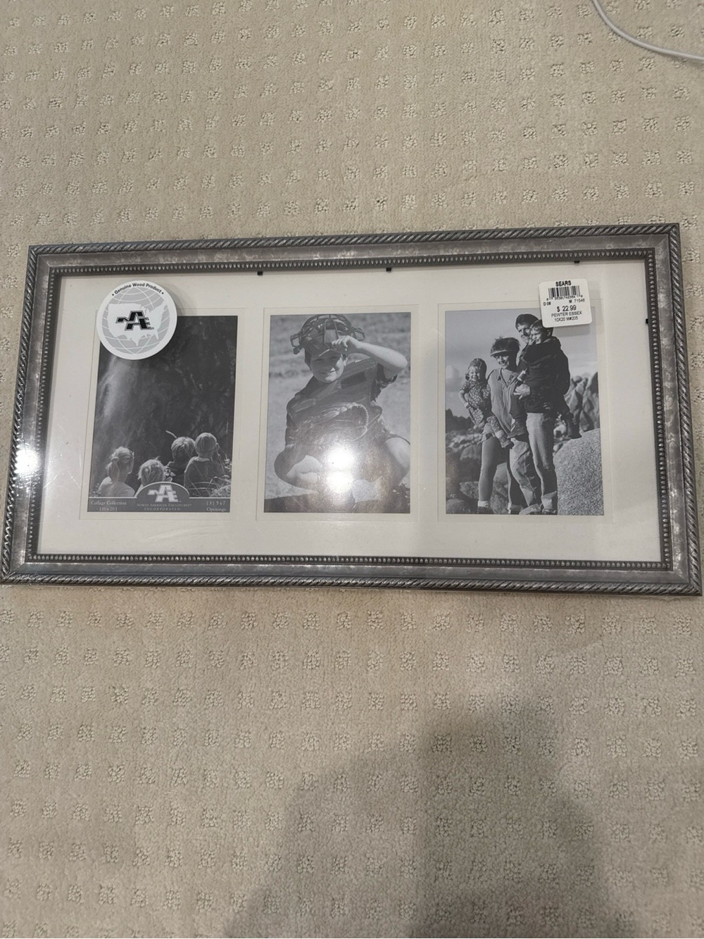 Set of 4 Vintage 3-Opening Collage Frames Silver Tone 5x7 NWT